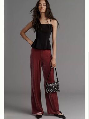 Anthropologie Mauve Rose Tilda Velvet Pants
